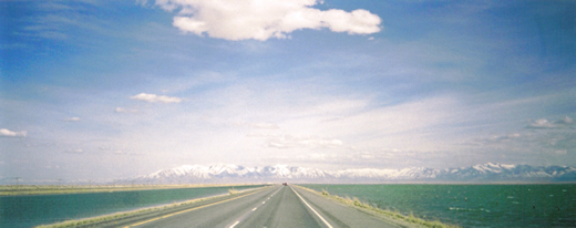 driving on the lake